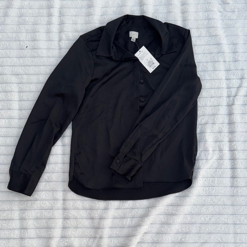 a new day Women's Classic Black Button-Down Shirt